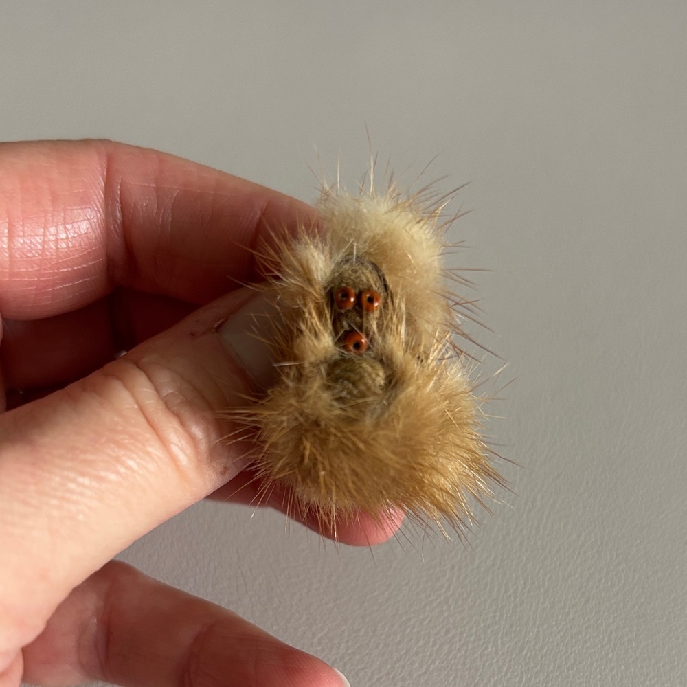 Vintage Mink Plush Brooch